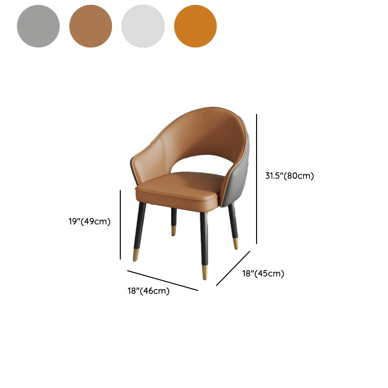 Modish Arm Chair with Ventilated Back, Padded Upholstery, Arms, and Steel Legs - image 22