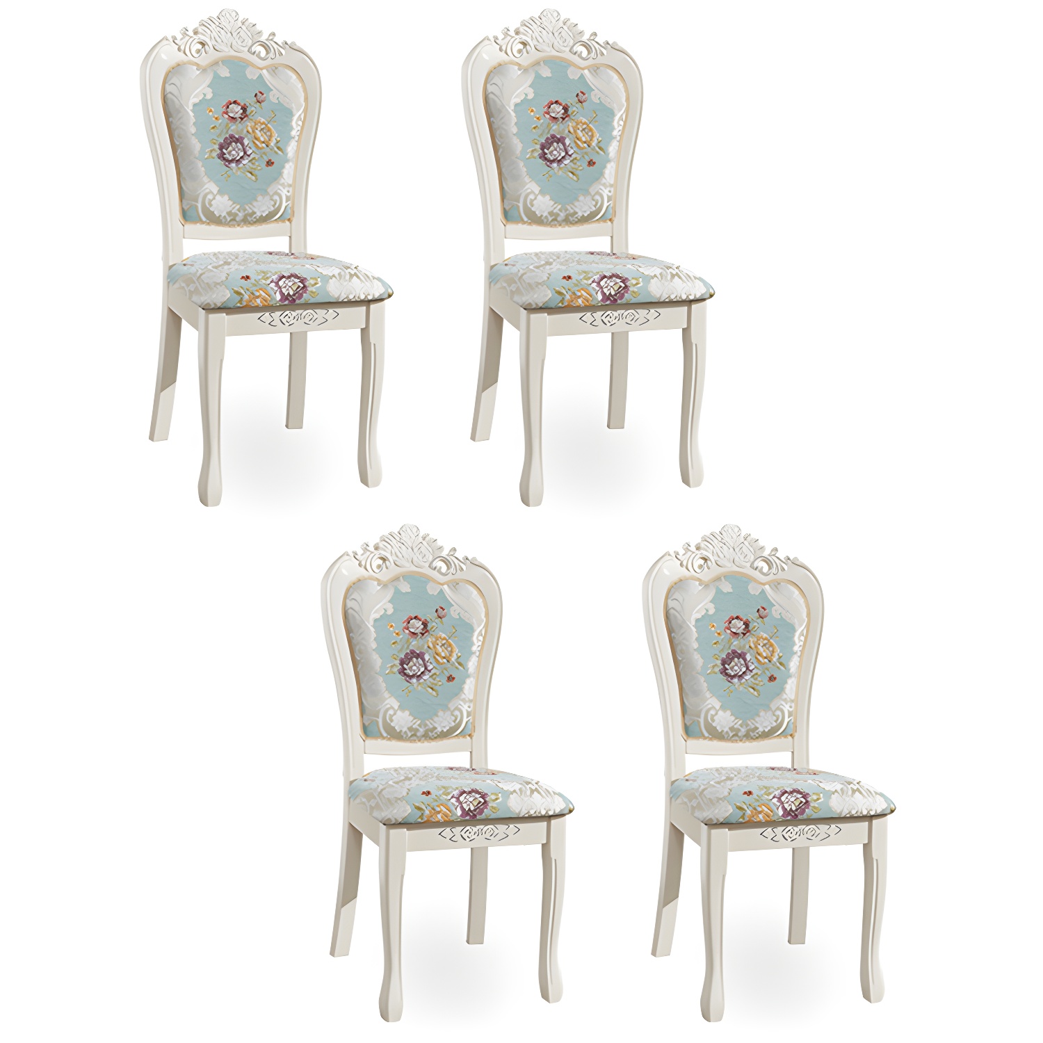 Victorian Style Wood Dining Set - Solid Wood Construction with Warranty - 5-Piece Set