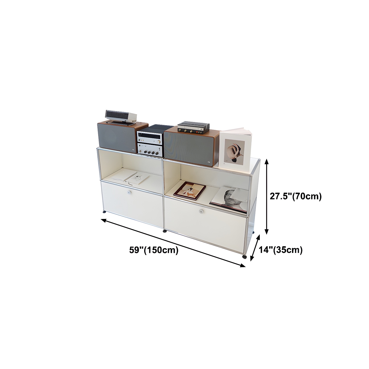 Stainless Steel Sideboard Modern Style Dining Sideboard with Locking Cabinet - image 25