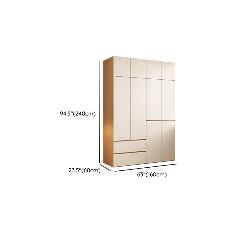 Chalk Modish Laminate Wardrobe Closet with Soft Close Drawer, Soft Close Door, Interior Shelves, and Clothing Rod - image 14