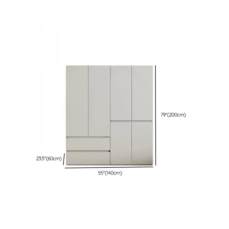 Cream Trendy Reclaimed Wood Wardrobe Armoire with Soft Close Drawer, Soft Close Door, Interior Shelves, and Clothing Rod - image 46