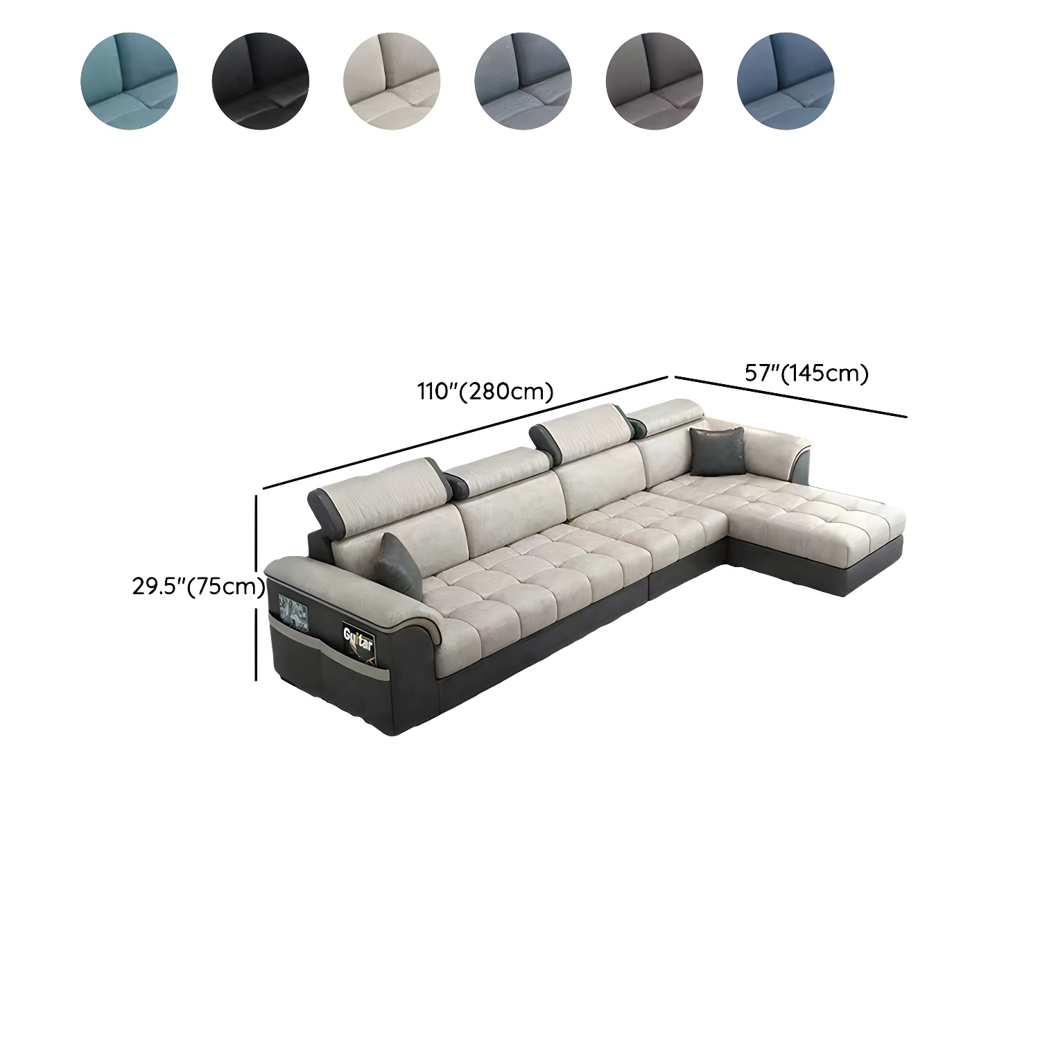 Contemporary L-Shaped Sectional Sofa with Adjustable Pillows and Storage - image 15