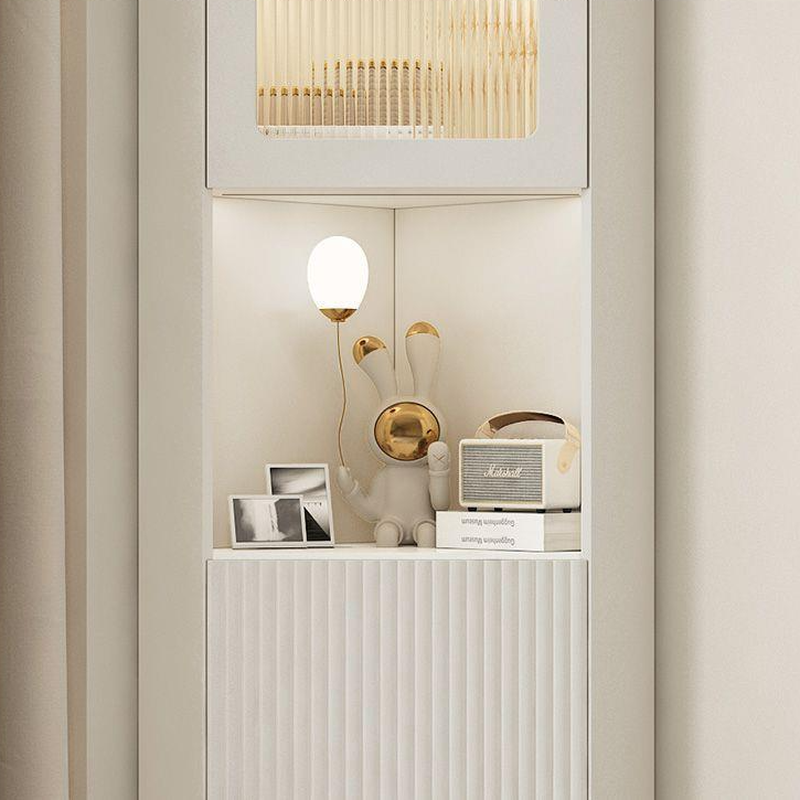 Grey/Beige Engineered Wood Utility Cabinet with Illuminating in a Modern Style - image 12