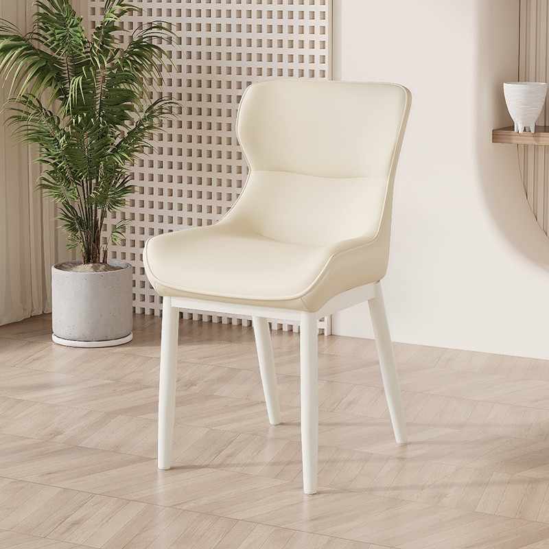 Contemporary Dinette Armless Chair with Solid Back Panel, Upholstered in Steel and Foot Pads - image 6
