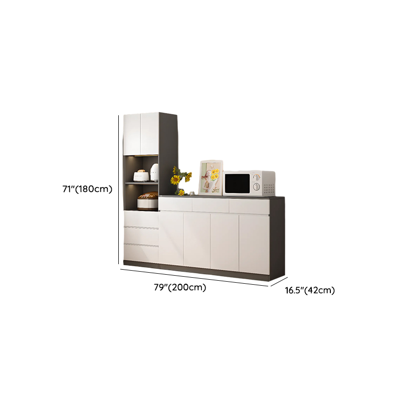 Simple Sideboard with Multiple Drawers, Closet Cabinet, Standard and Narrow Sizes, 1 or 2 Shelves, Wood Countertop, 2 to 5 Doors - image 28