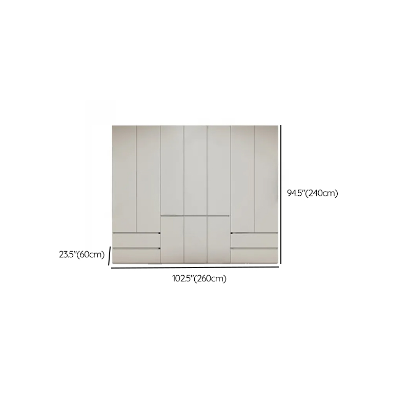 Cream Trendy Reclaimed Wood Wardrobe Armoire with Soft Close Drawer, Soft Close Door, Interior Shelves, and Clothing Rod - image 67