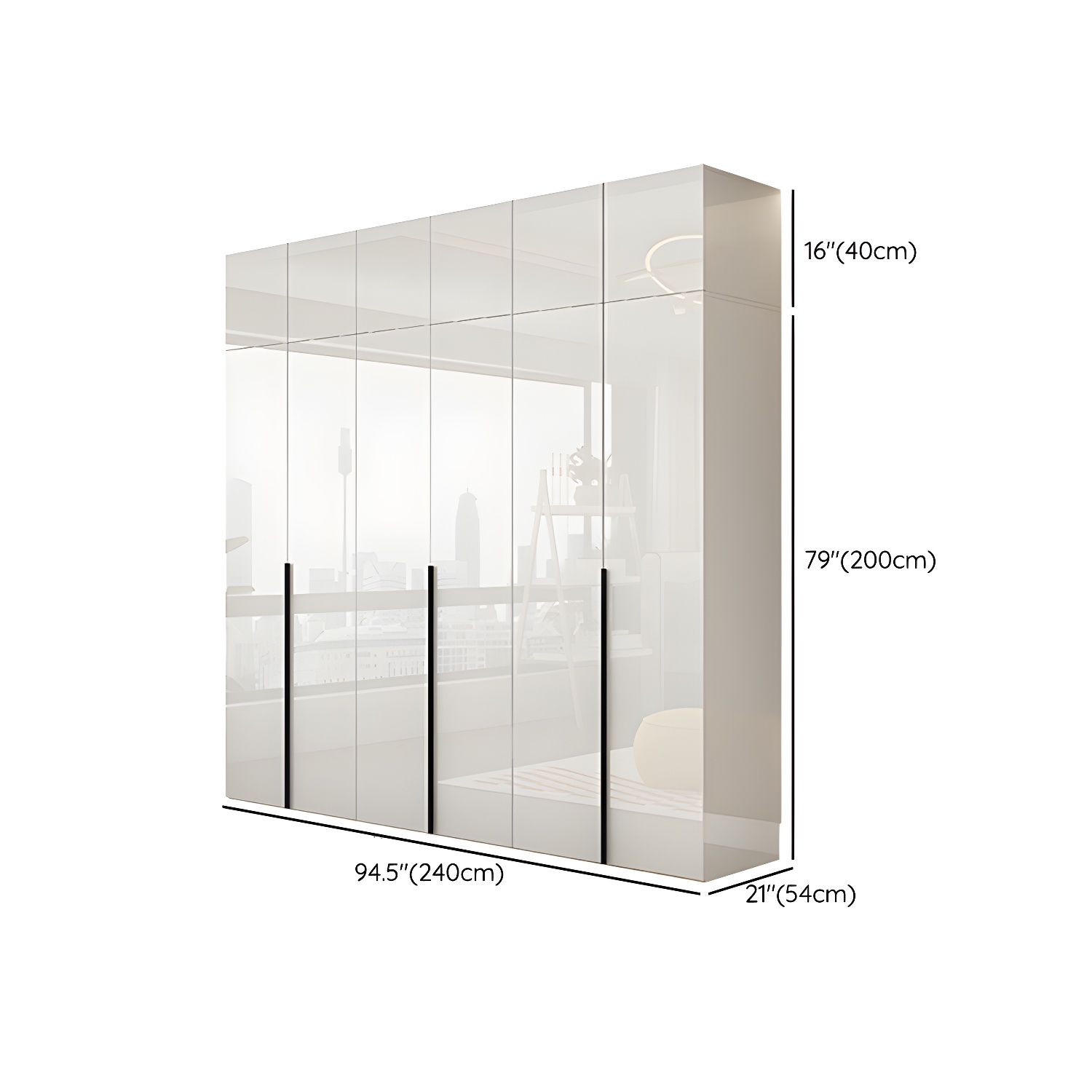 Modern White Wood Wardrobe Armoire - Drawers and Shelves Included - image 27