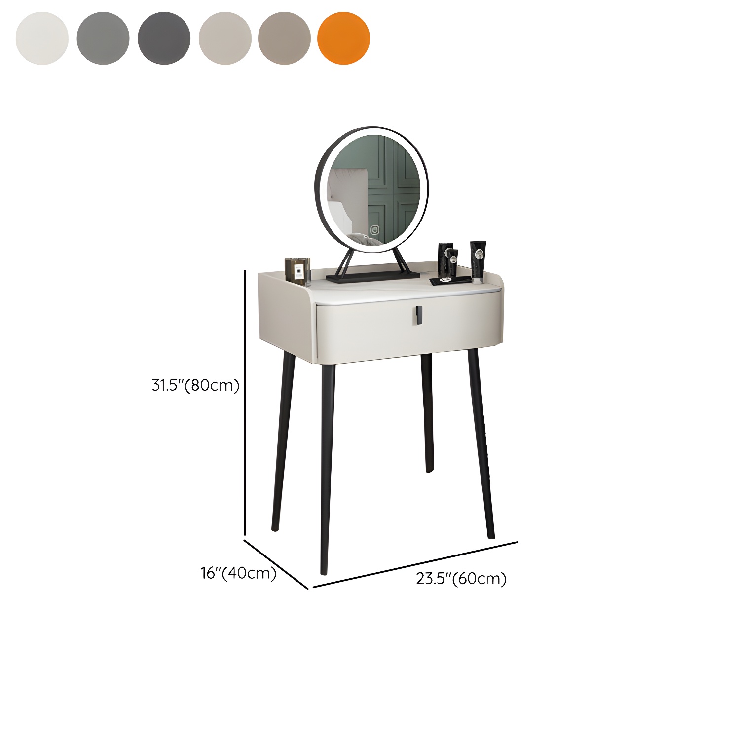 15" Wide Contemporary Make-up Vanity Mirror Dressing Table with Drawer - image 20