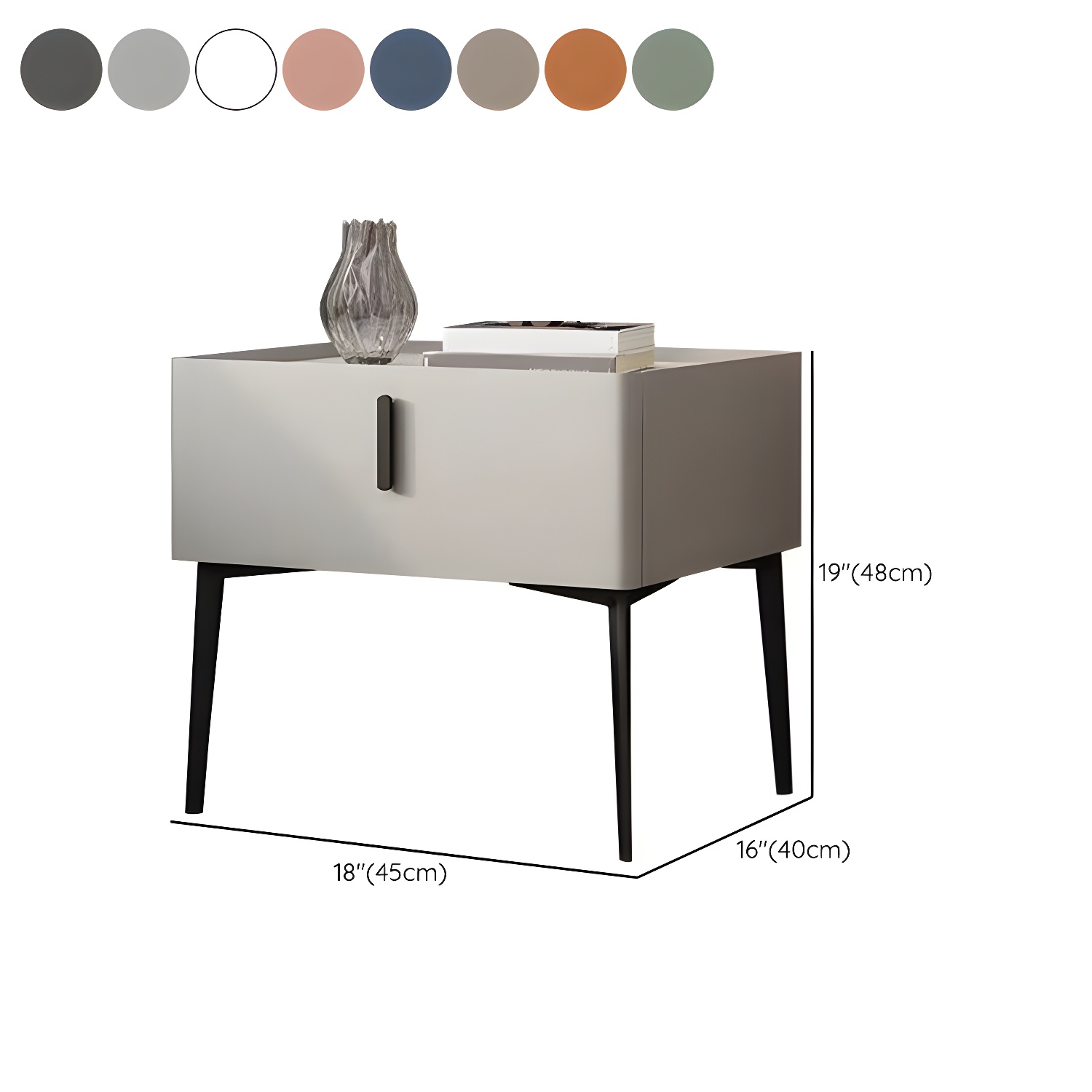 Contemporary 1 Drawer Accent Table Nightstand Antique Finish Bed Nightstand - image 19