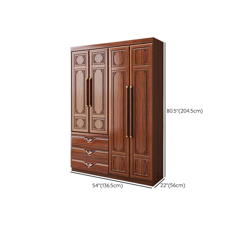 Sepia Modish Wooden Armoire Cabinet with Soft Close Drawer, Soft Close Door, Interior Shelves, and Clothing Rod - image 11