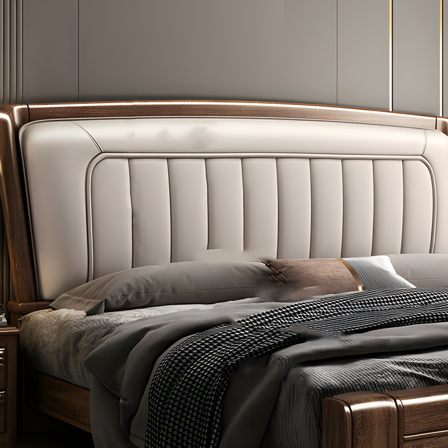 Walnut Upholstered Bed | Ormau - image 4