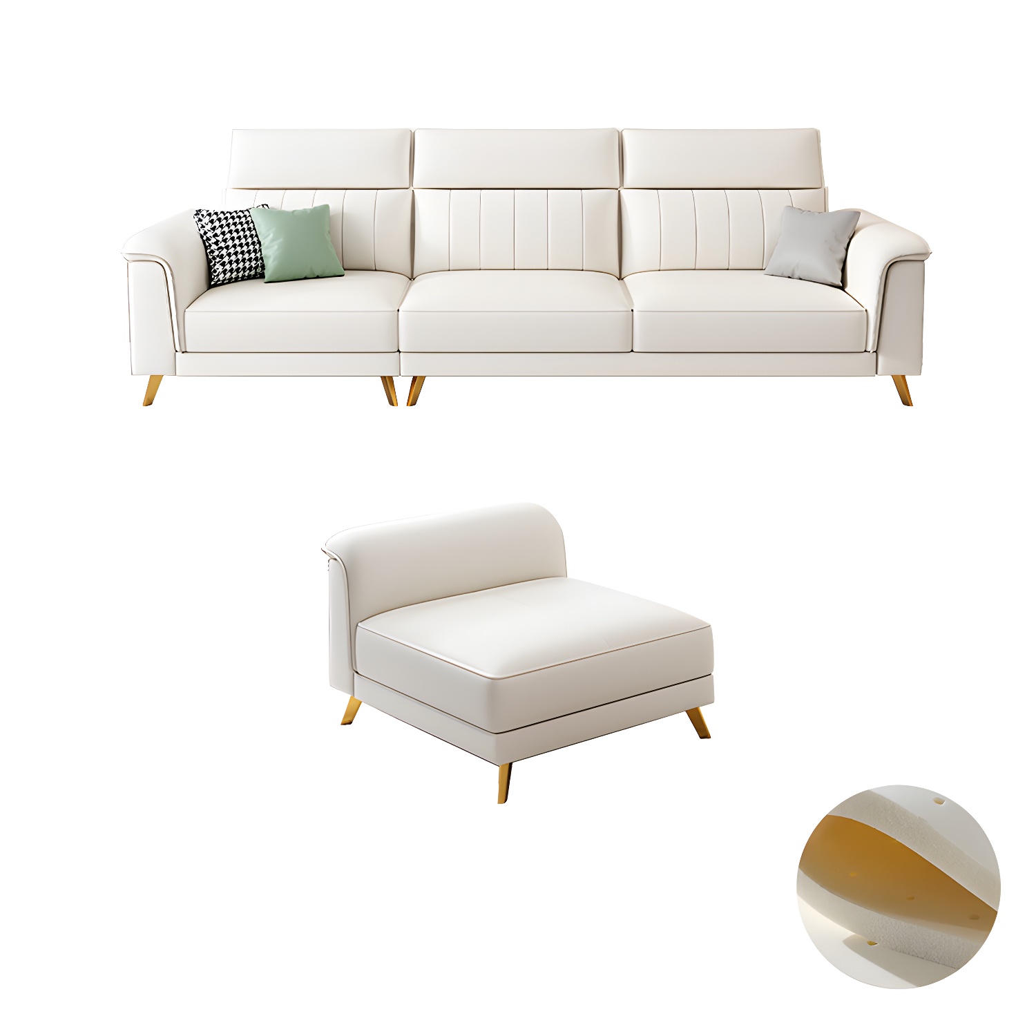Modern Flared-Arm Sectional | Ormau - image 32