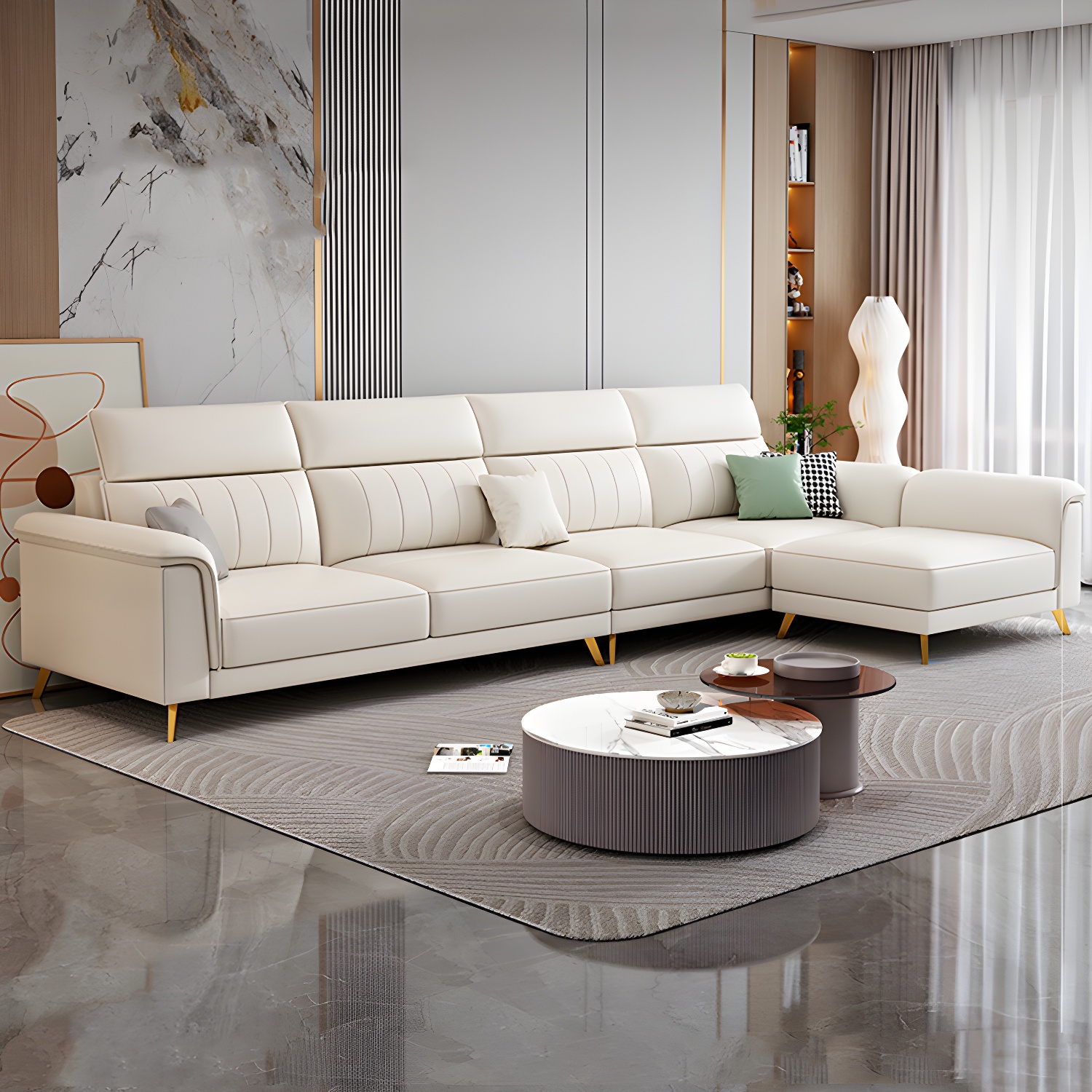 Modern Flared-Arm Sectional | Ormau - image 11