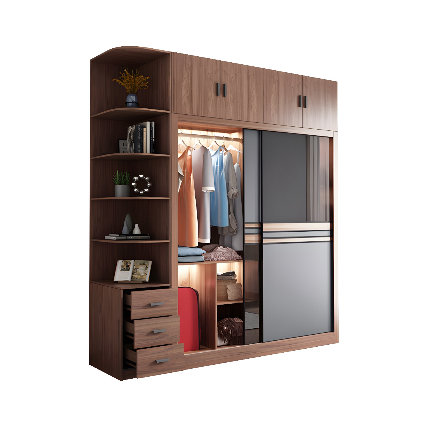 Modern Brown Wardrobe Armoire | Ormau - image 40