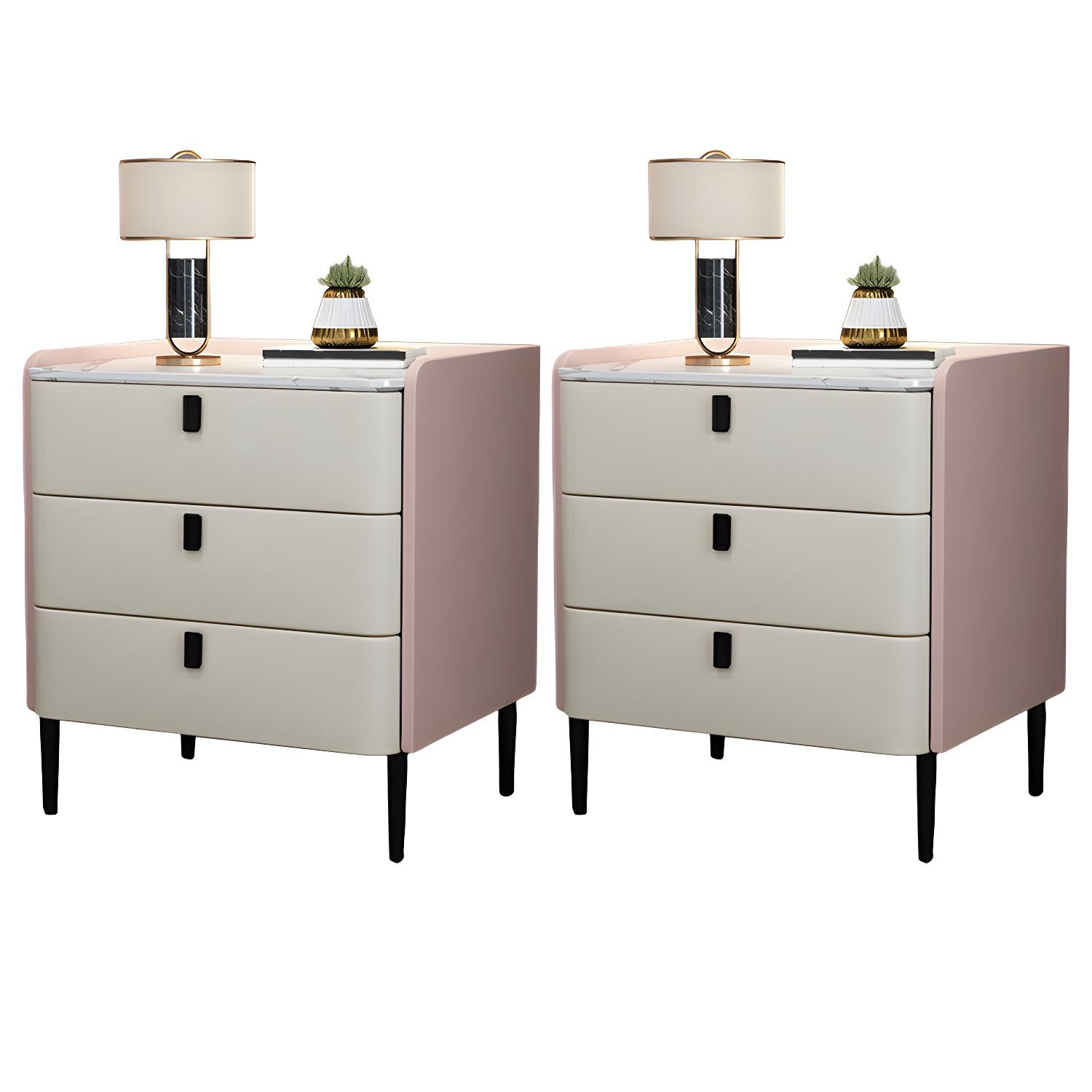 Glam Nightstand with Stone Top | Ormau - image 42