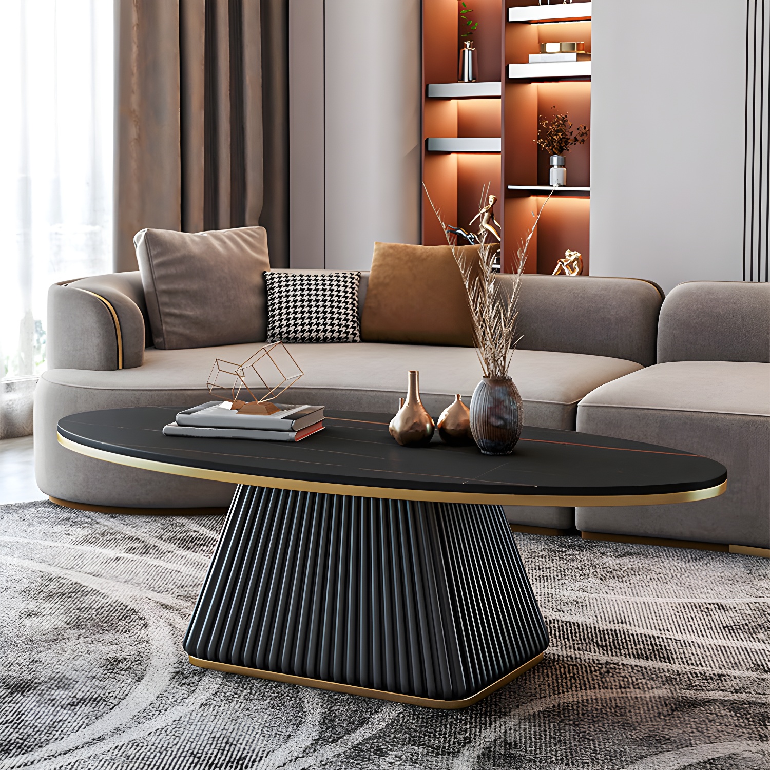 Elliptical Stone Coffee Table | Ormau - image 4