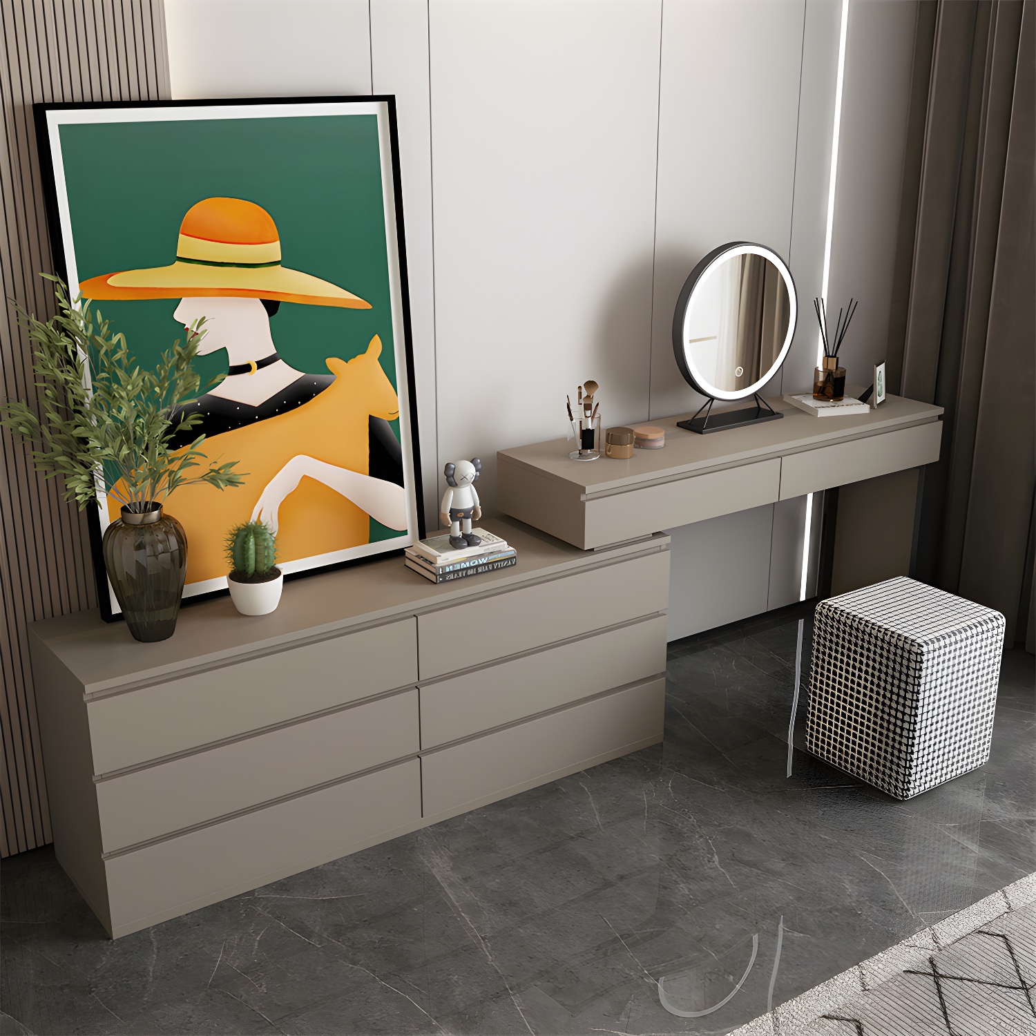Vanity Table Set with LED Mirror | Ormau - image 6