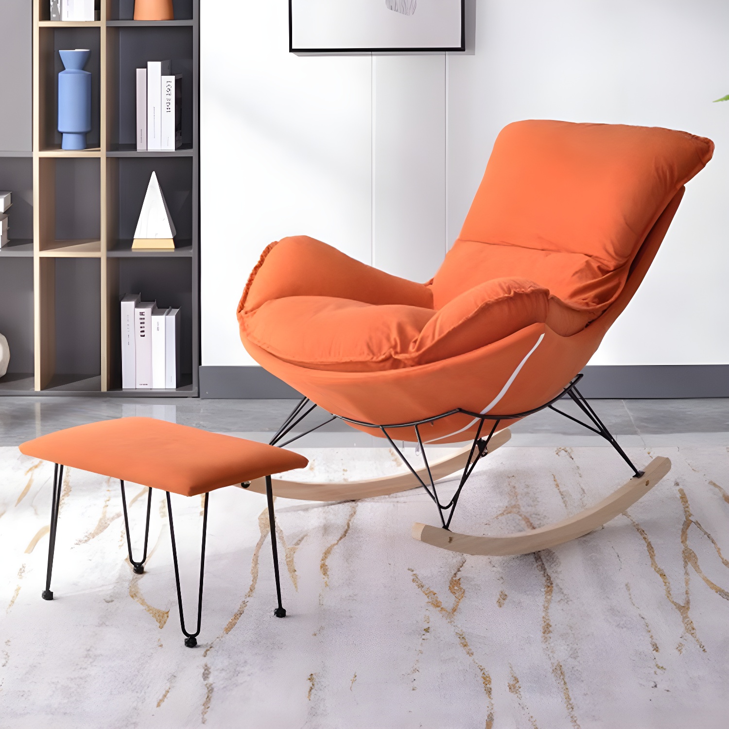 Modern Rocking Chair & Ottoman Set | Ormau - image 28