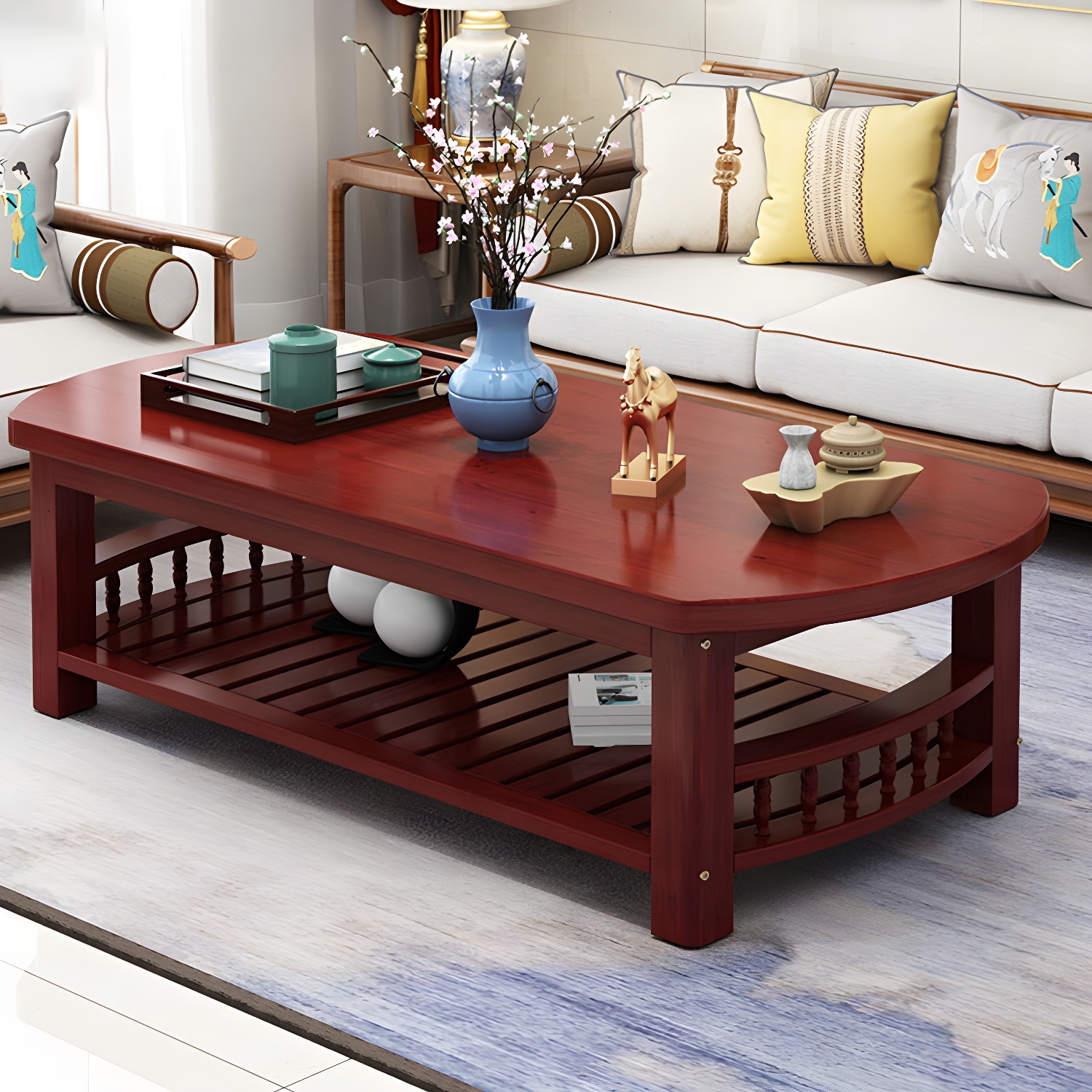 Solid Wood Coffee Table with Storage | Ormau - image 5