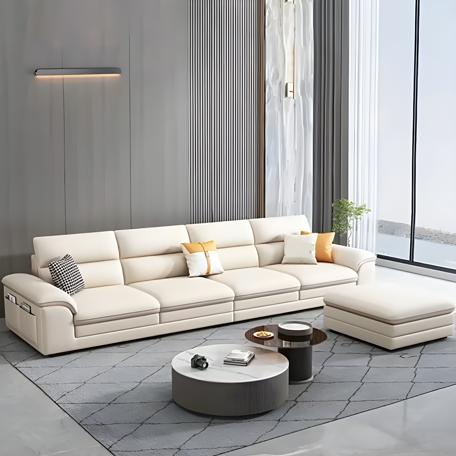 Modern Beige Sectional Sofa | Ormau - image 4