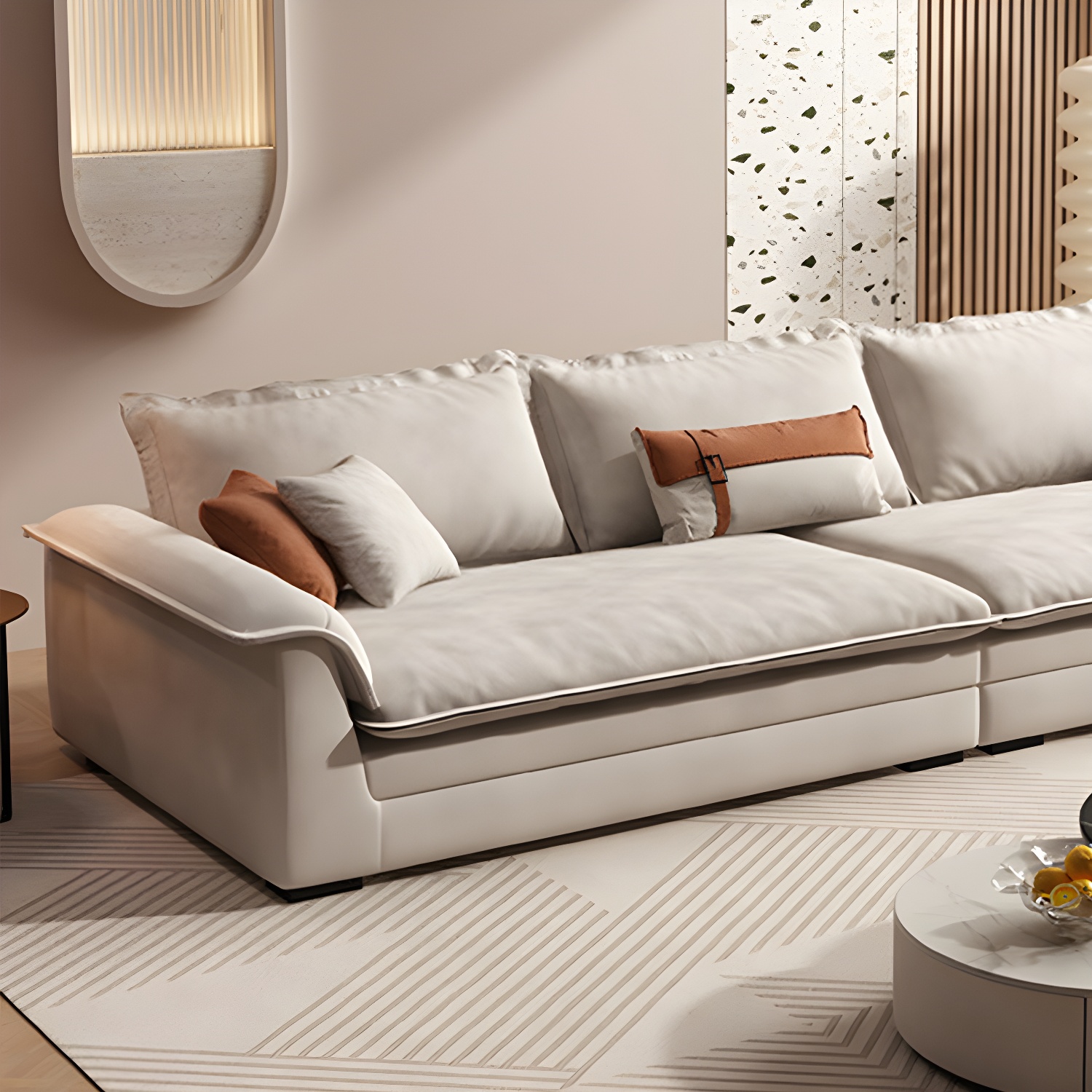 Contemporary Style Wood Frame Pillow Top Arm Sofa For Living Room - image 6