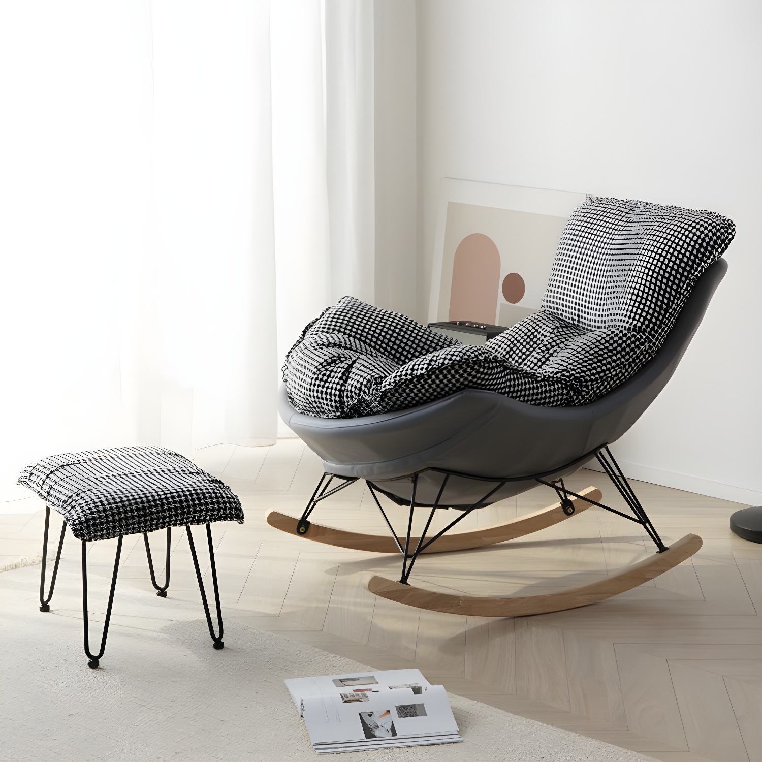 Modern Rocking Chair & Ottoman Set | Ormau - image 4