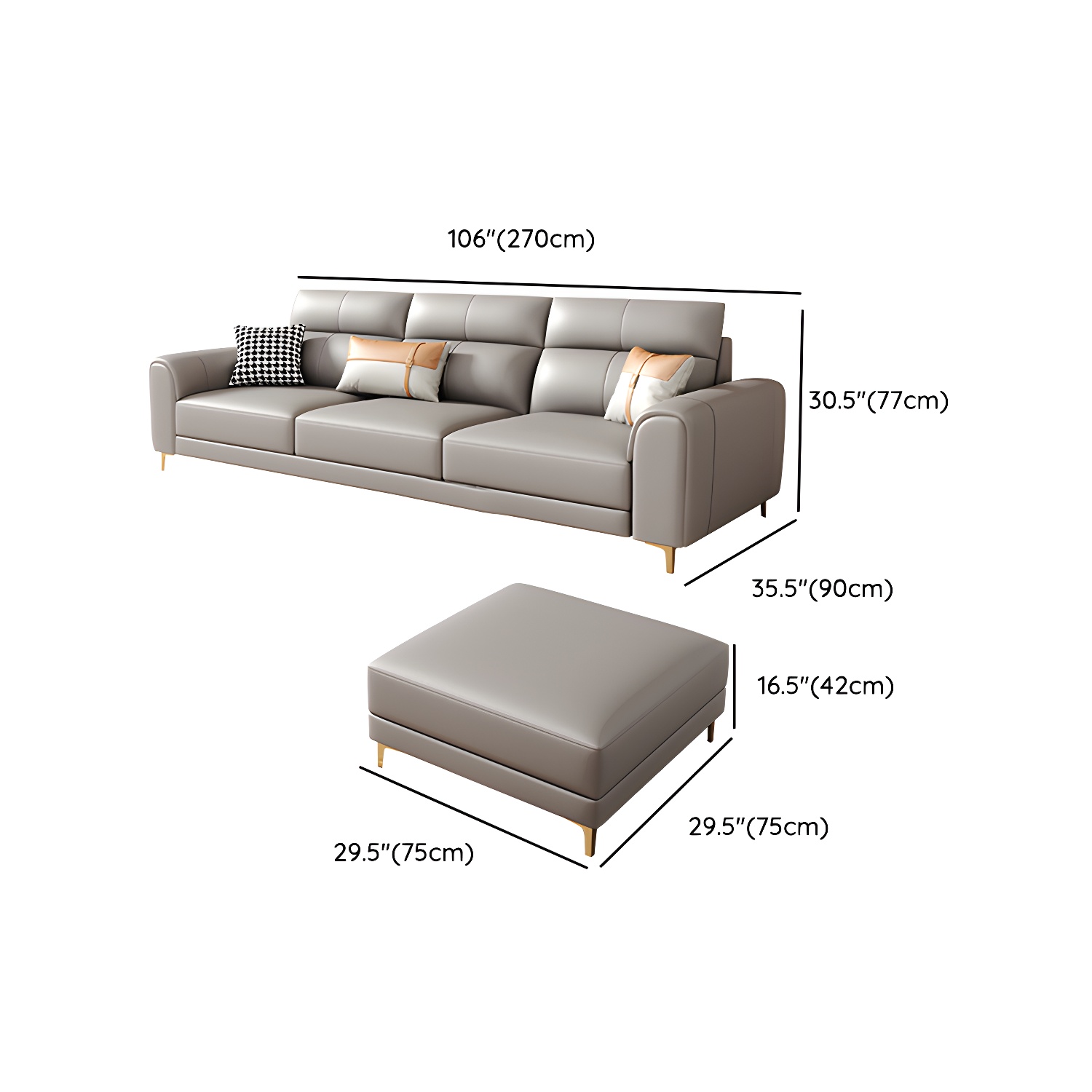 Modern Gray Sectional Sofa | Ormau - image 16
