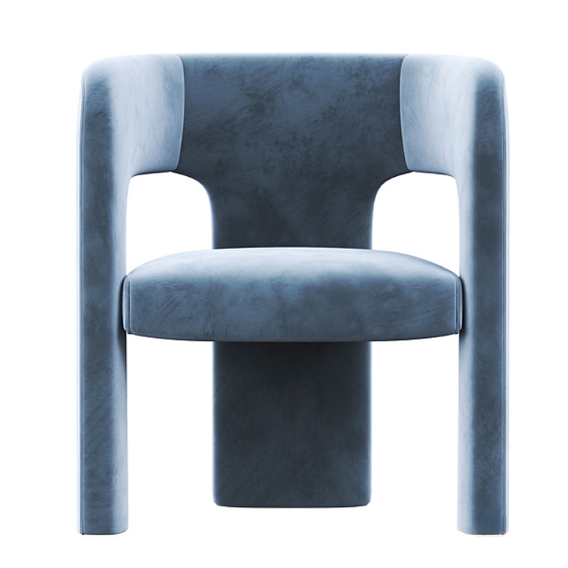 Curved-Back Velvet Armchair | Ormau - image 17