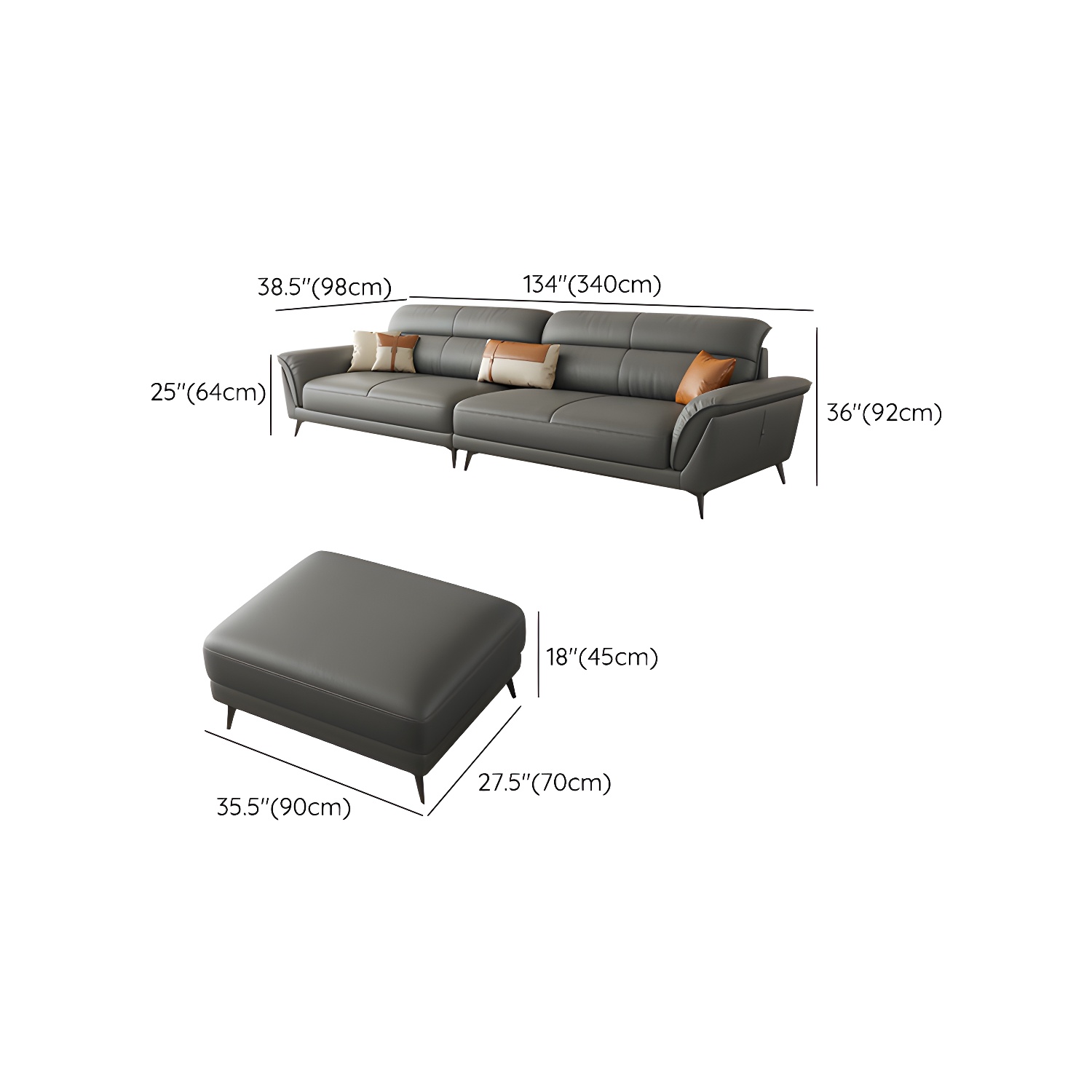 Modern Flared-Arm Sectional | Ormau - image 9