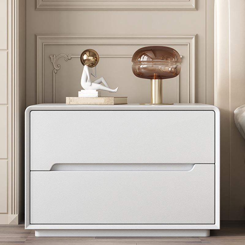 Modern Faux Leather Nightstand | Ormau - image 2
