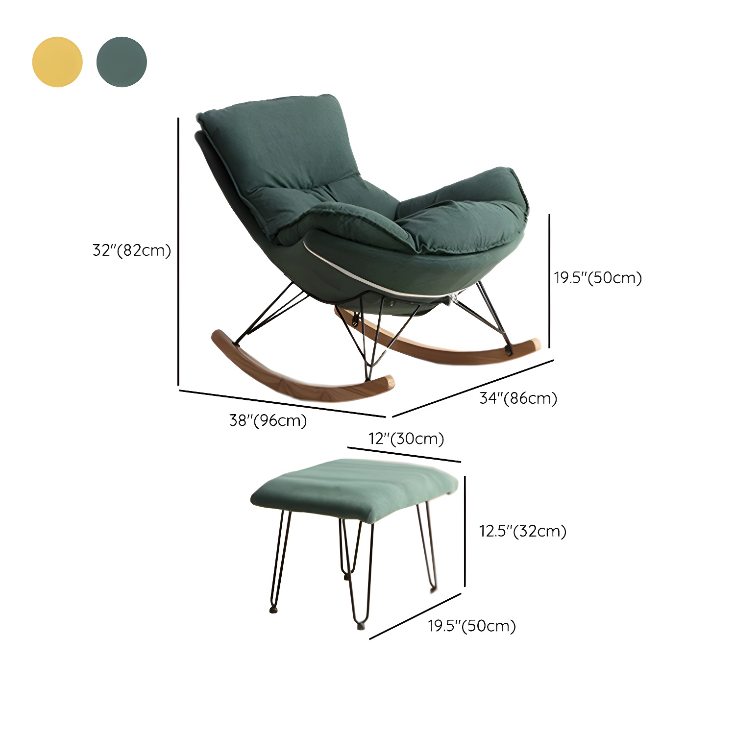 Modern Rocking Chair & Ottoman Set | Ormau - image 19