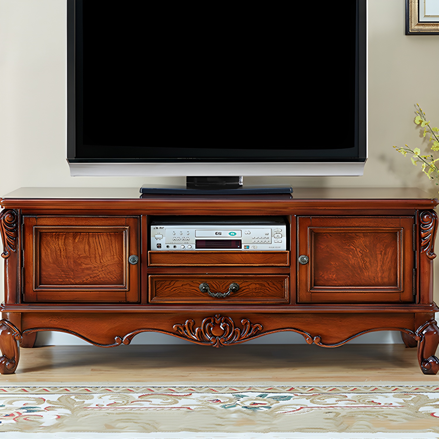 Traditional Brown Wood TV Stand | Ormau - image 2