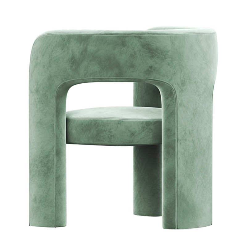 Curved-Back Velvet Armchair | Ormau - image 15