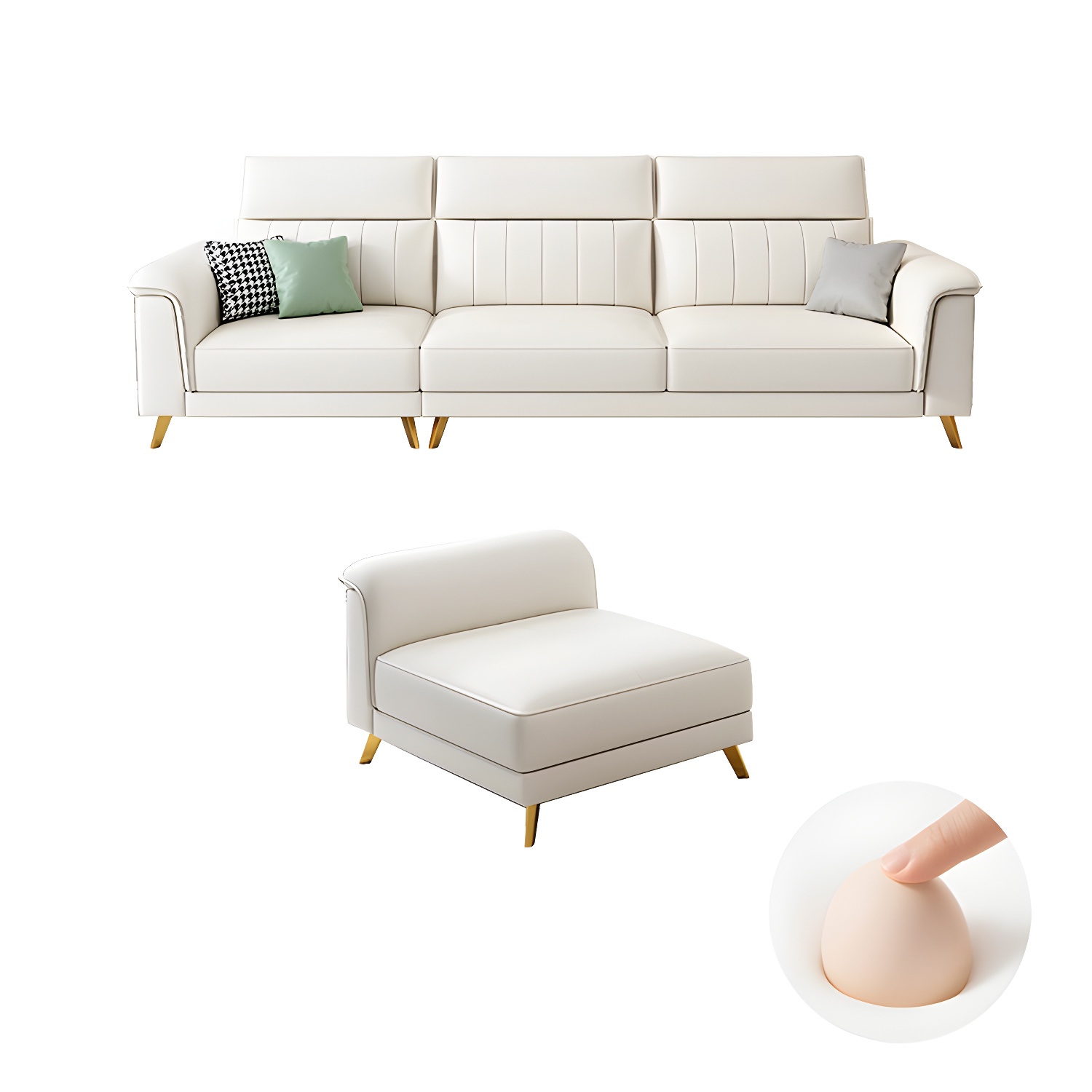 Modern Flared-Arm Sectional | Ormau - image 39