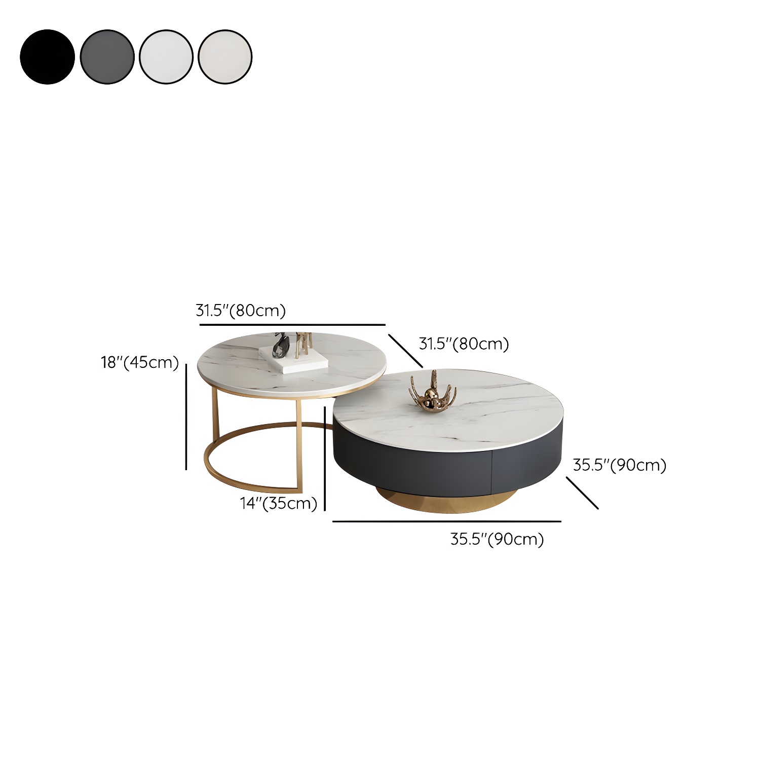 Elegant Stone & Gold Coffee Table | Ormau - image 17
