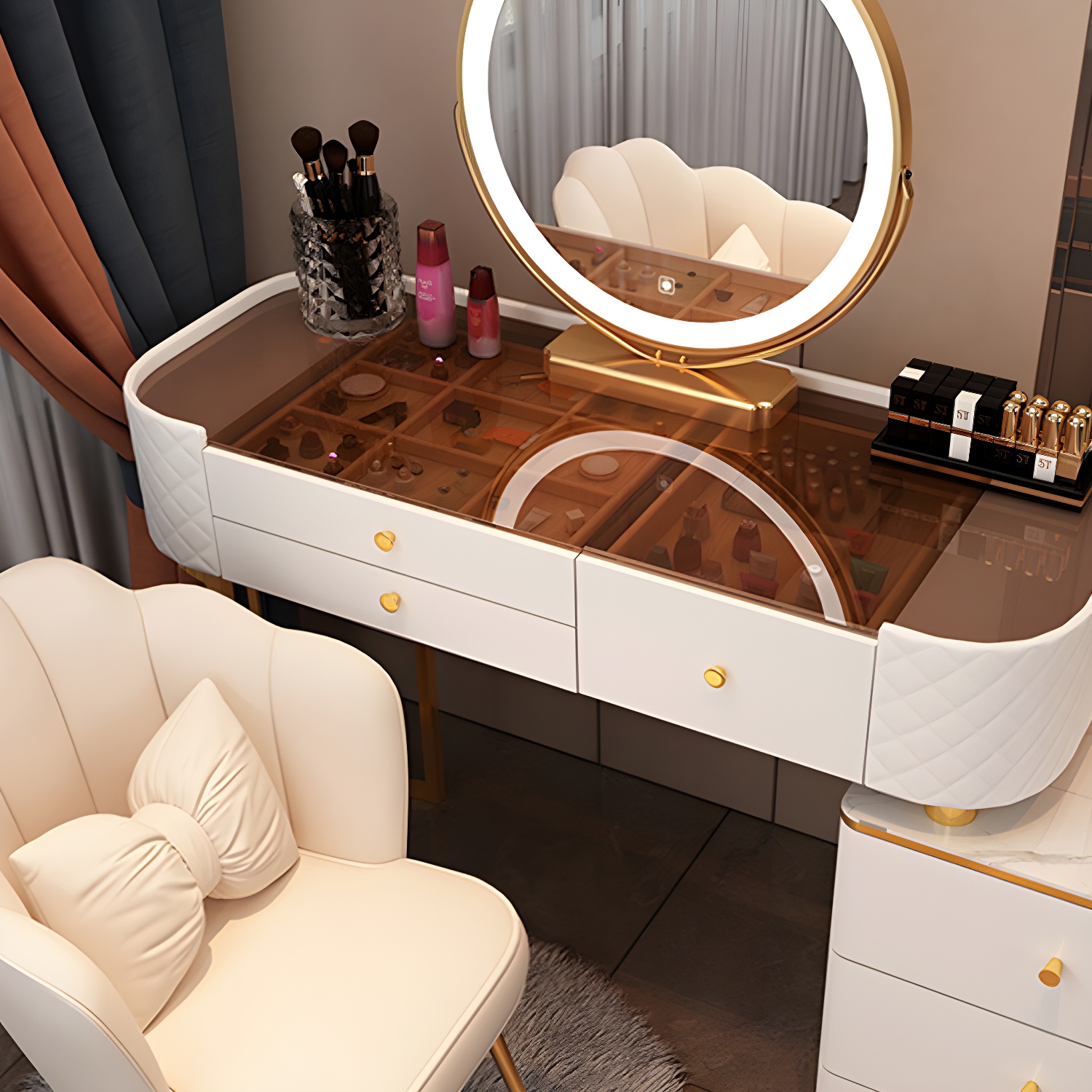 Lighted Vanity Table Set | Ormau - image 14