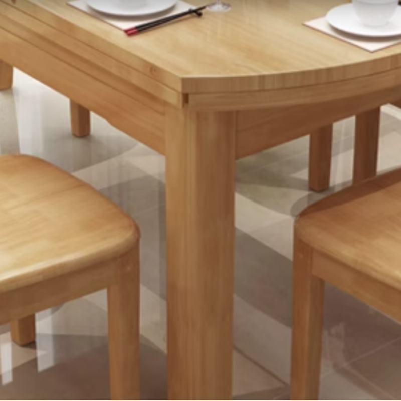 Rounded Wood Dining Set | Ormau - image 8