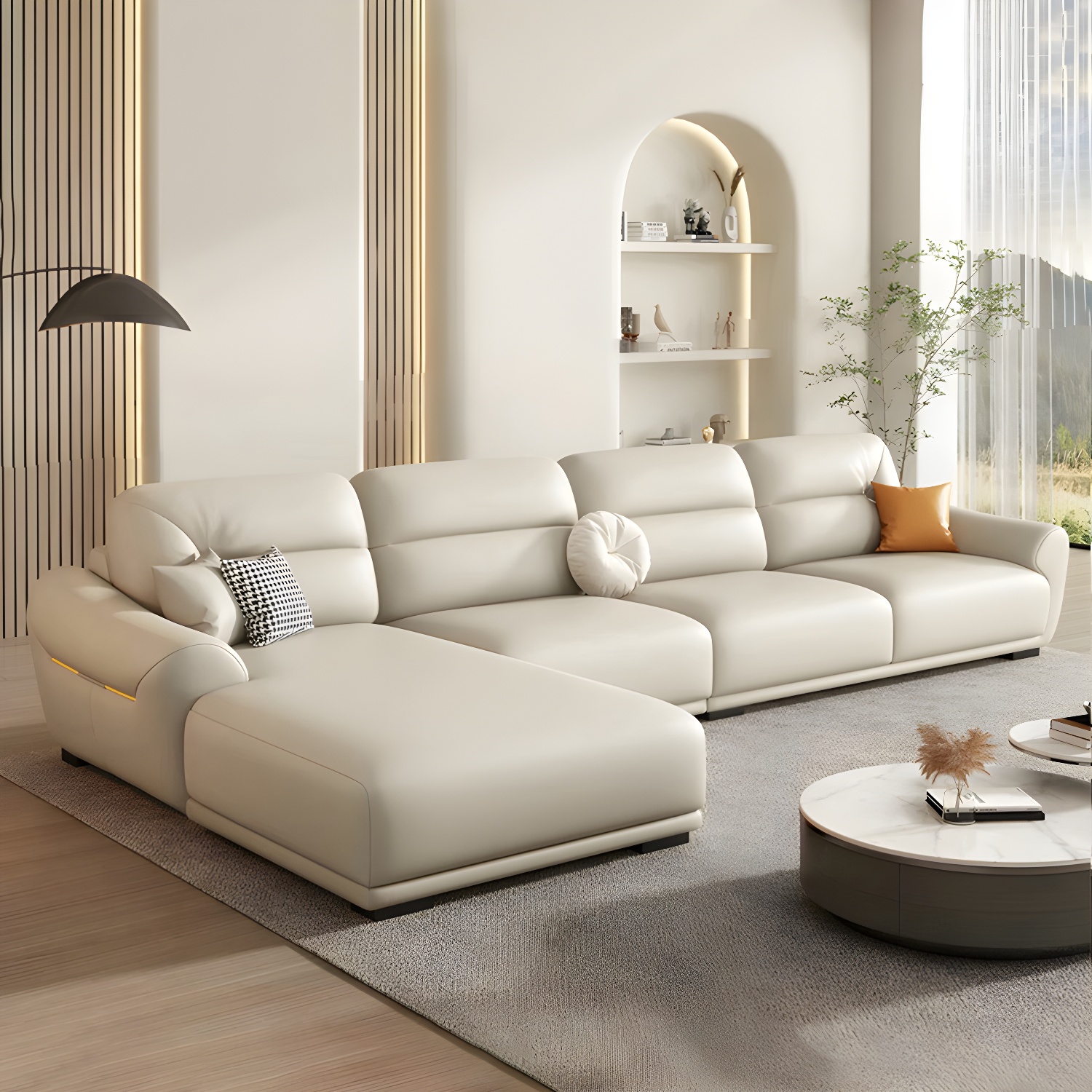 Modern Leather Sectional Sofa | Ormau - image 5