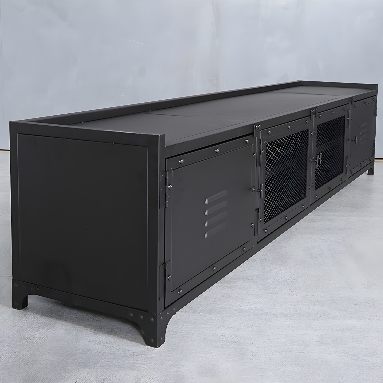 Industrial Black Metal TV Stand | Ormau - image 14