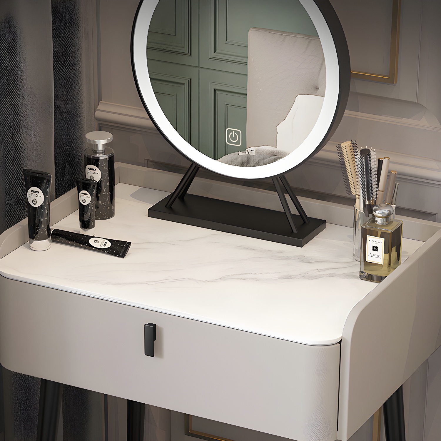 Contemporary Vanity Table with Lighted Mirror | Ormau - image 13