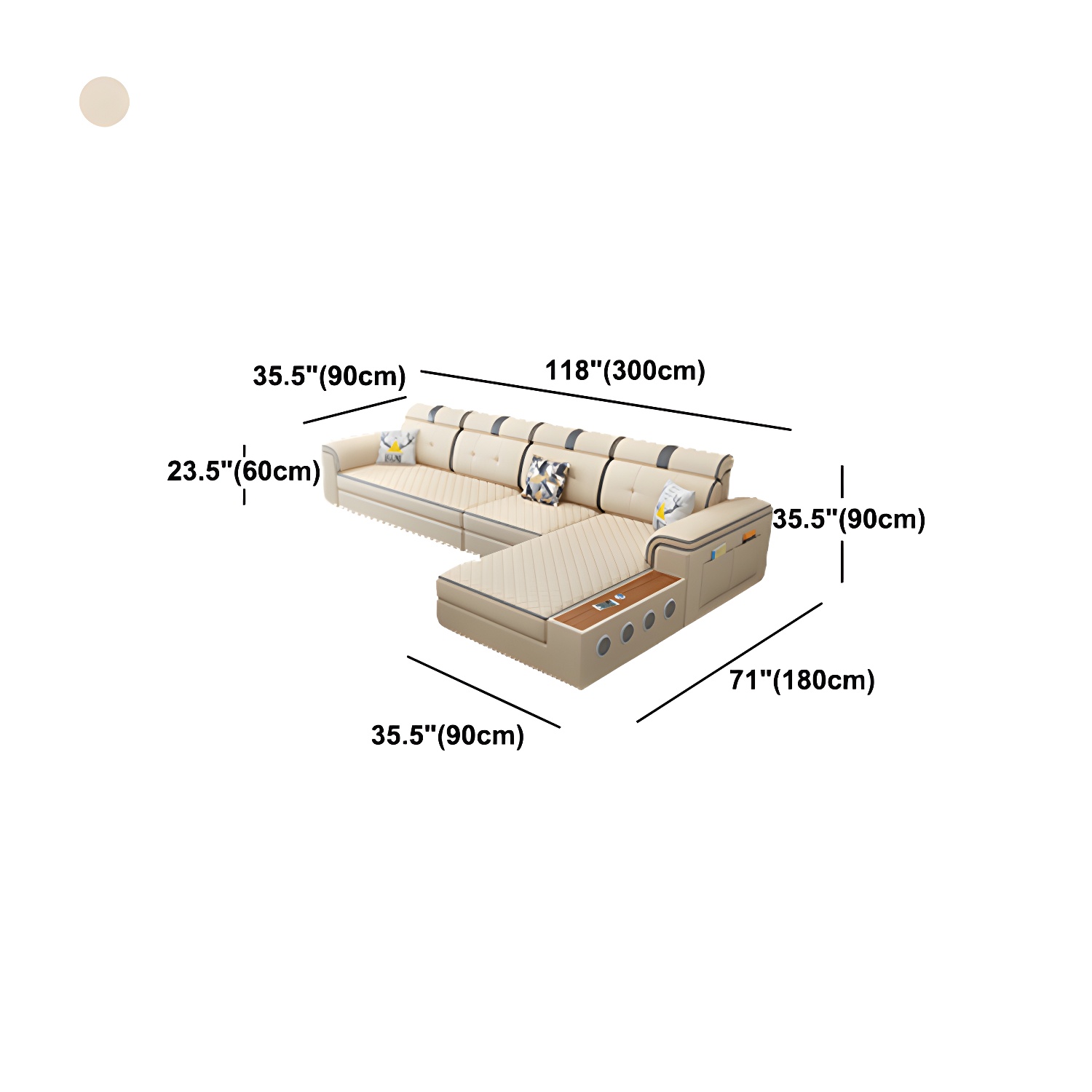 Modern Pillow Top Arm Sectional | Ormau - image 17
