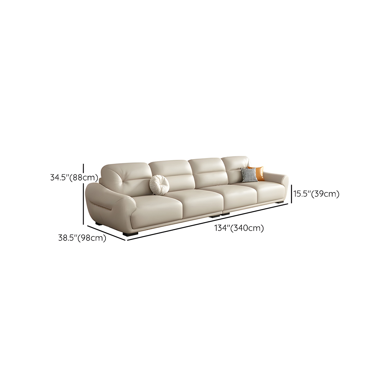 Modern Leather Sectional Sofa | Ormau - image 18