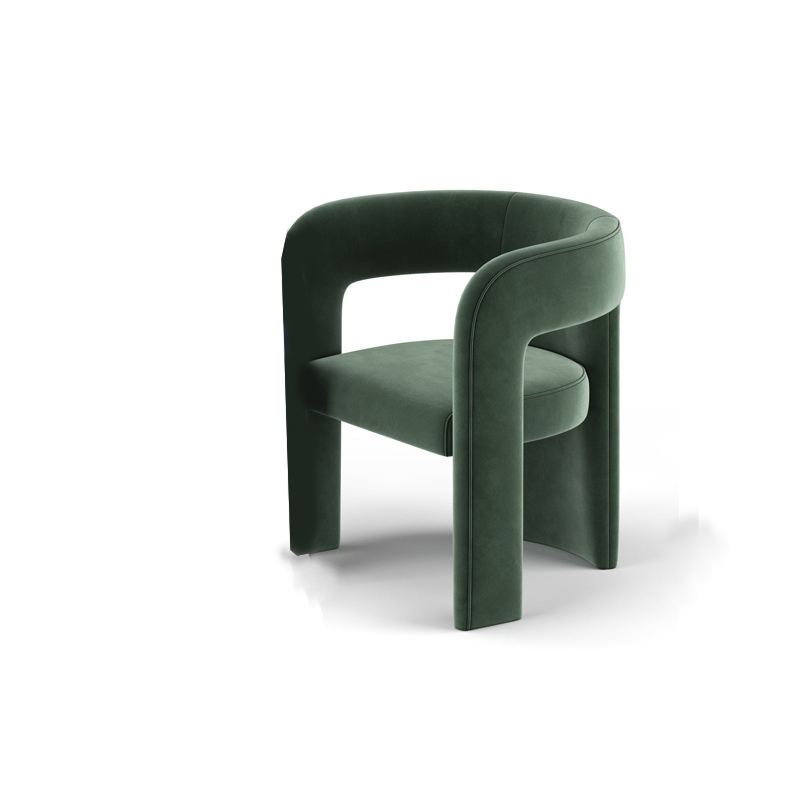 Curved-Back Velvet Armchair | Ormau - image 5