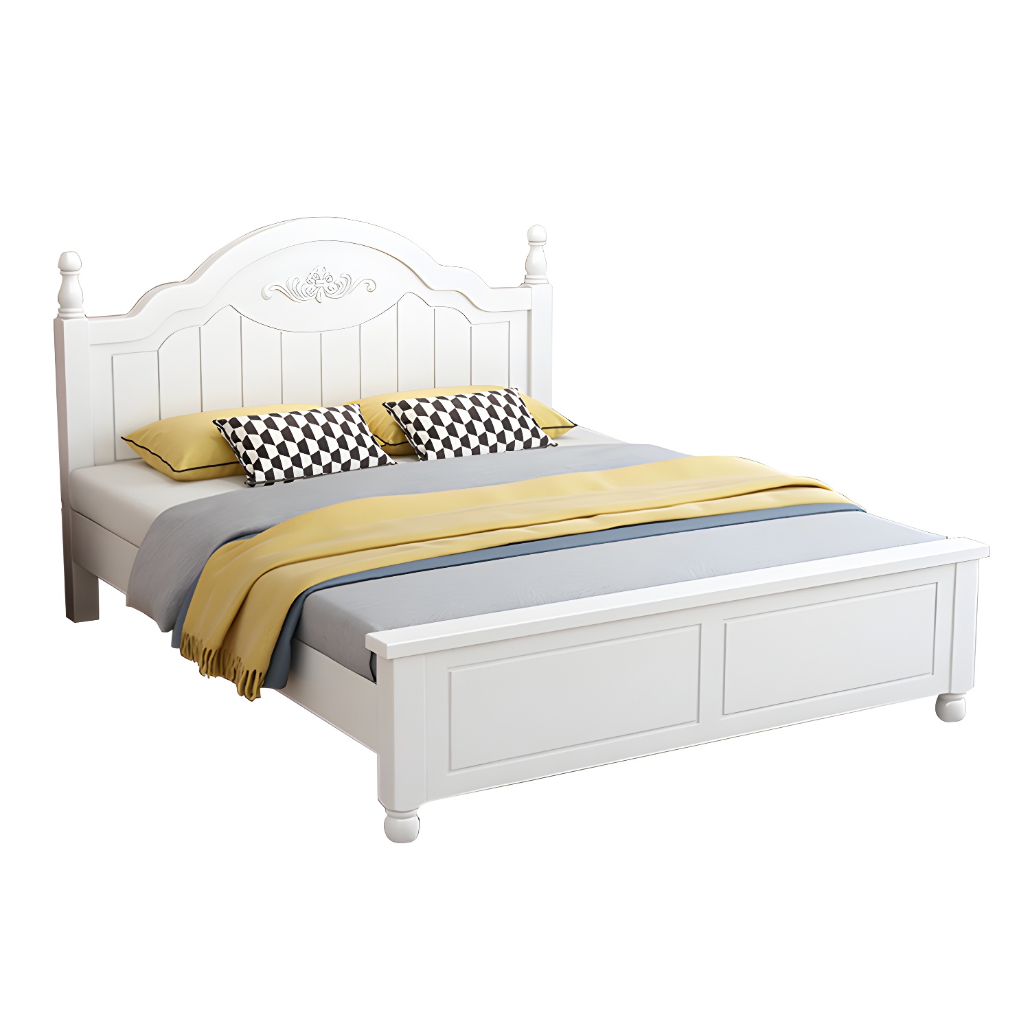 Modern White Bed Frame with Headboard | Ormau - image 5