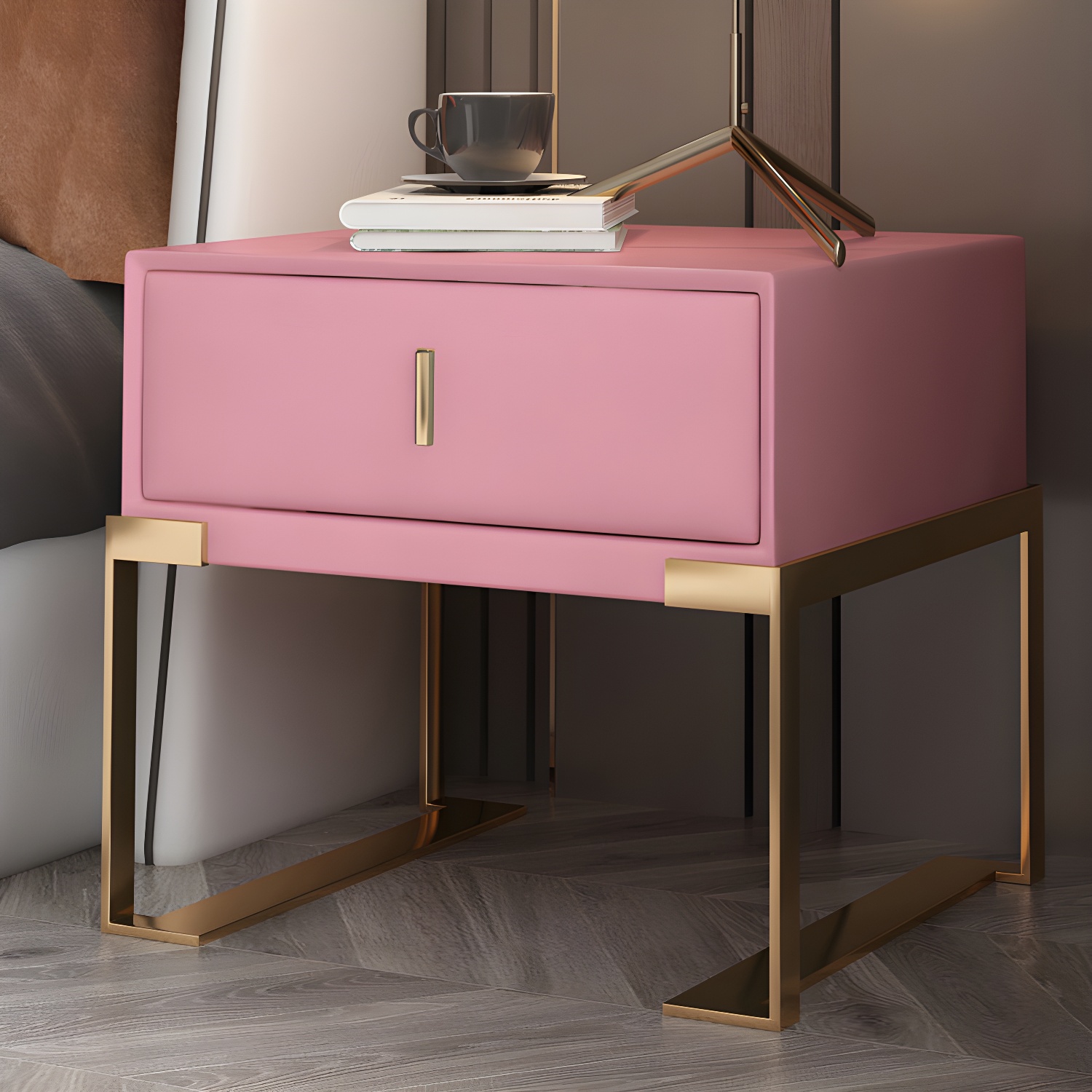 Faux Leather Nightstand | Ormau - image 18