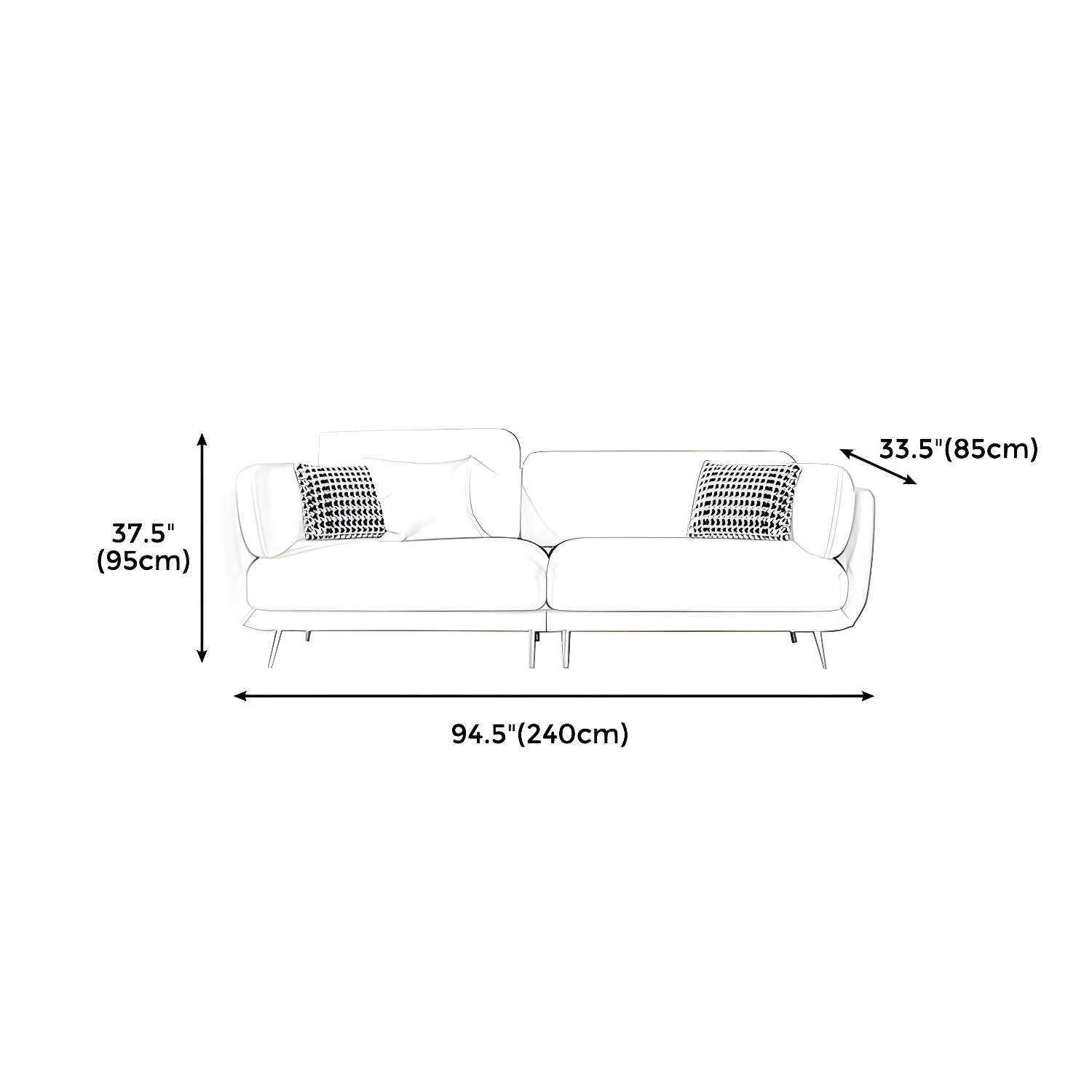 Modern Square Arm Sofa | Ormau - image 19