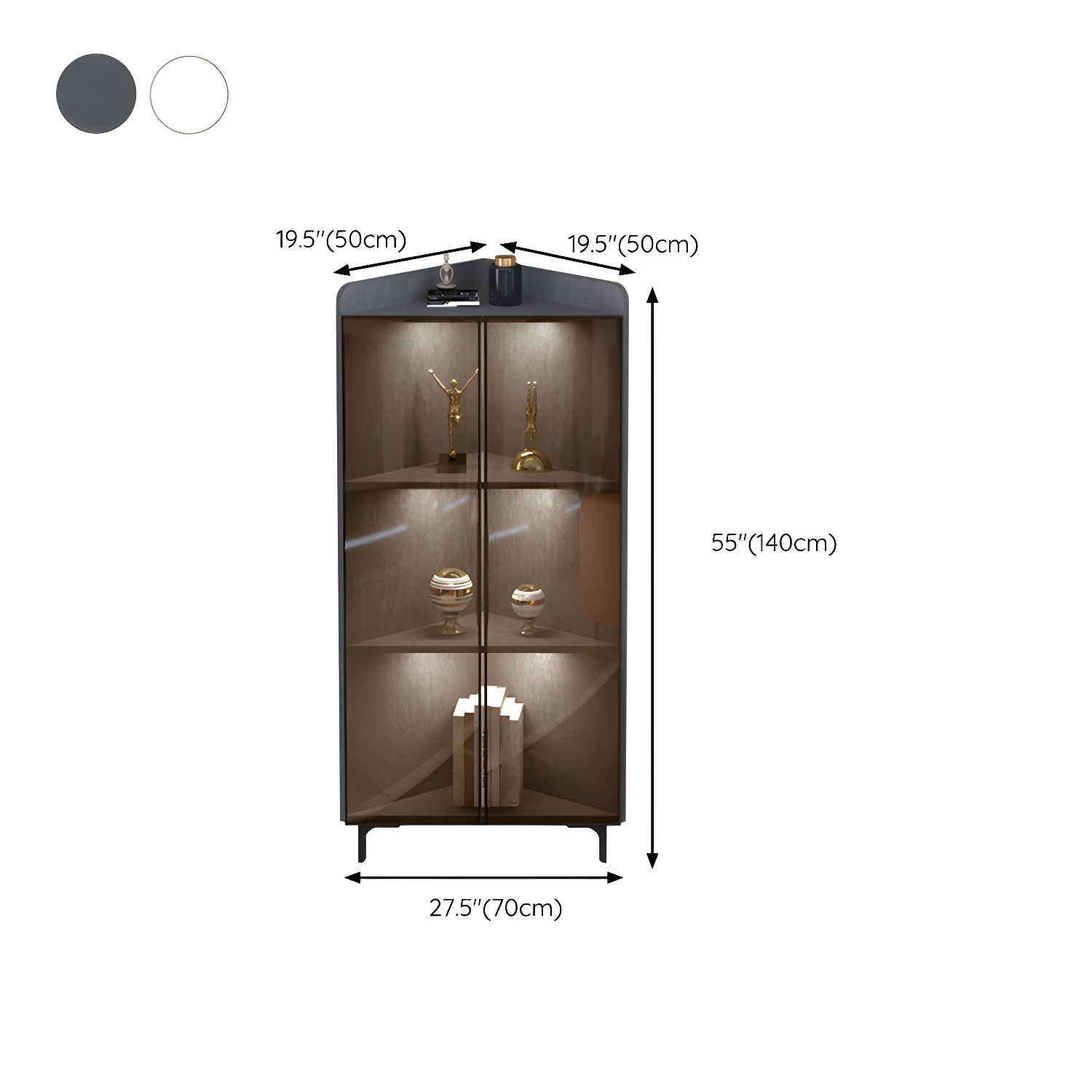 Scandinavian Corner Cabinet with Glass Doors | Ormau - image 14