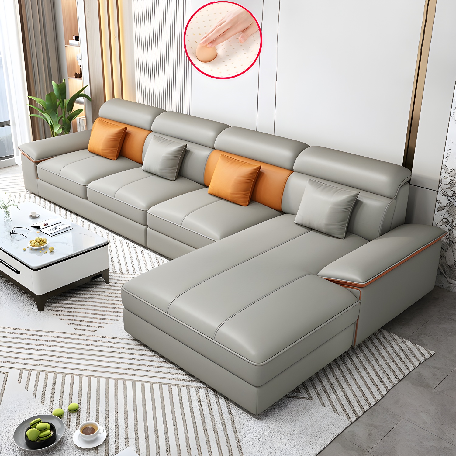 Modern L-Shape Sectional Sofa | Ormau - image 32