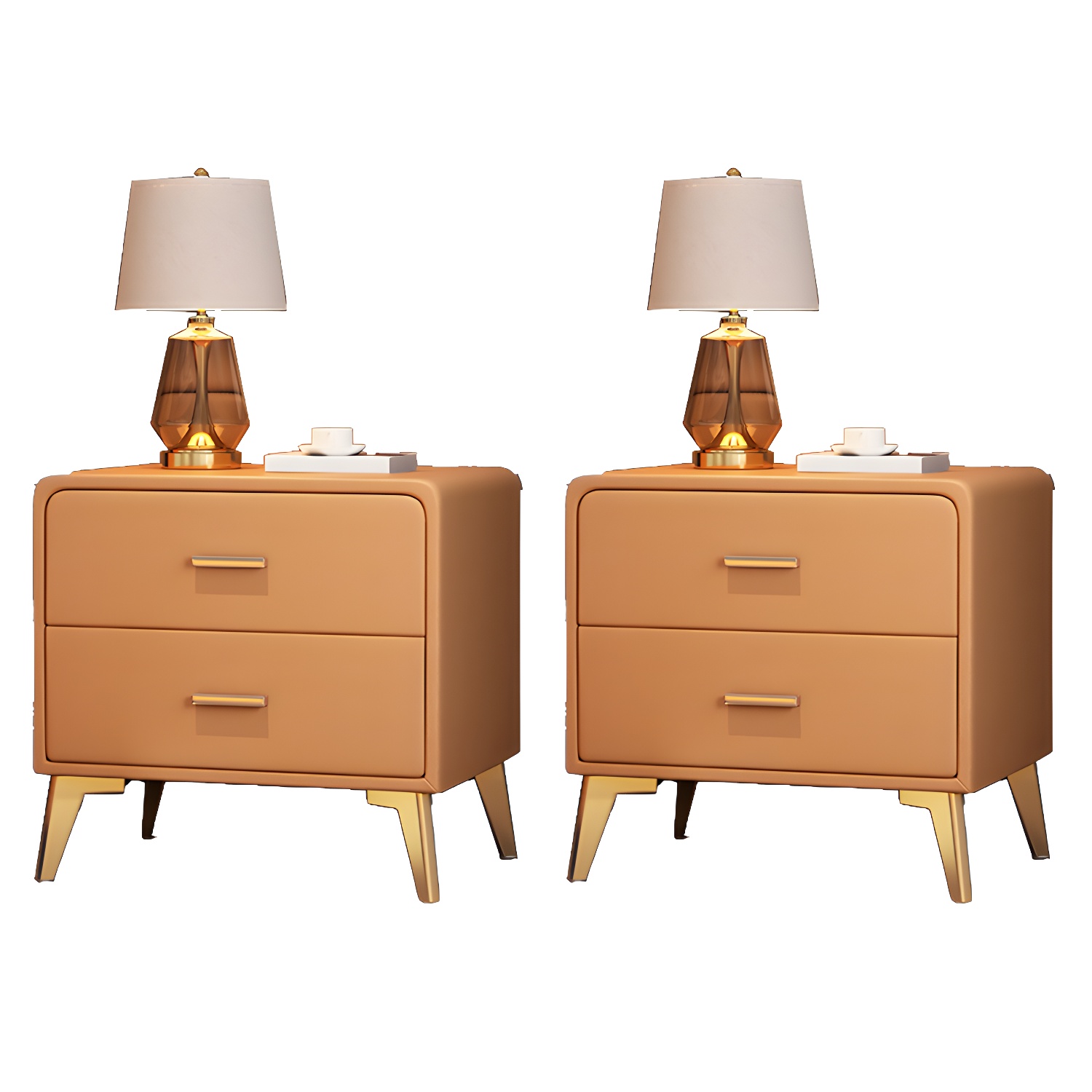 Modern Faux Leather Nightstand | Ormau - image 31