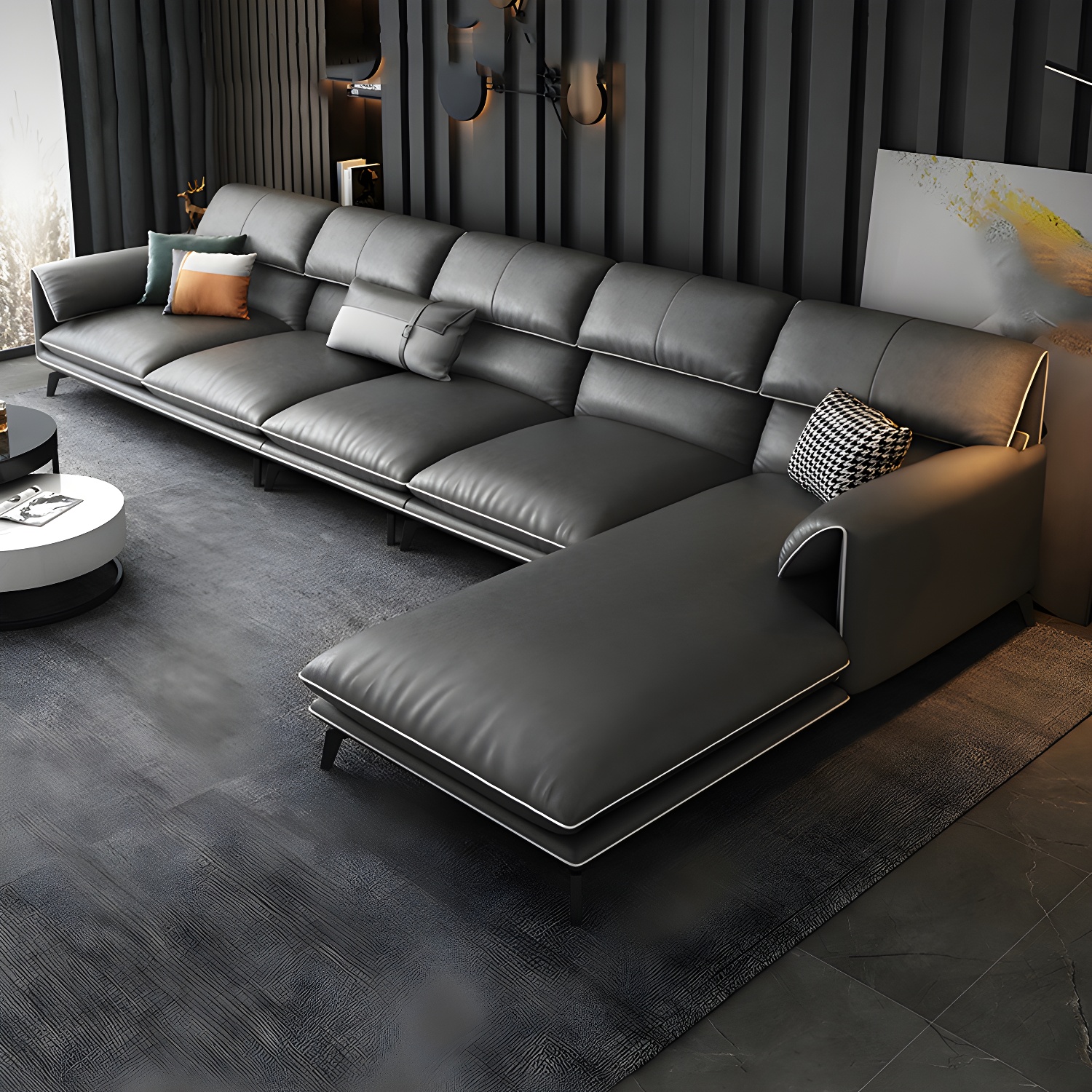 Modern Gray Sectional Sofa | Ormau - image 12